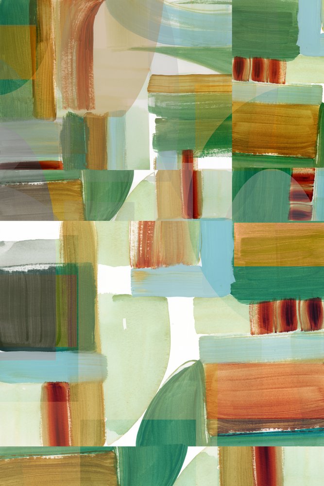 Pintura con bloques de colores terrosos de cartissi
