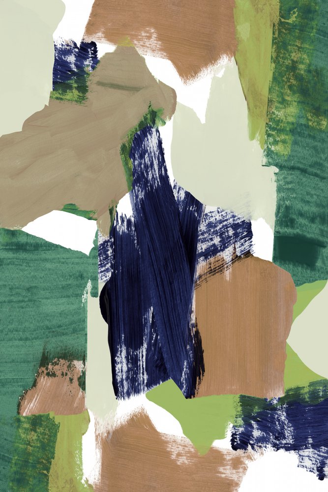 Pintura abstracta con pinceladas terrosas de cartissi