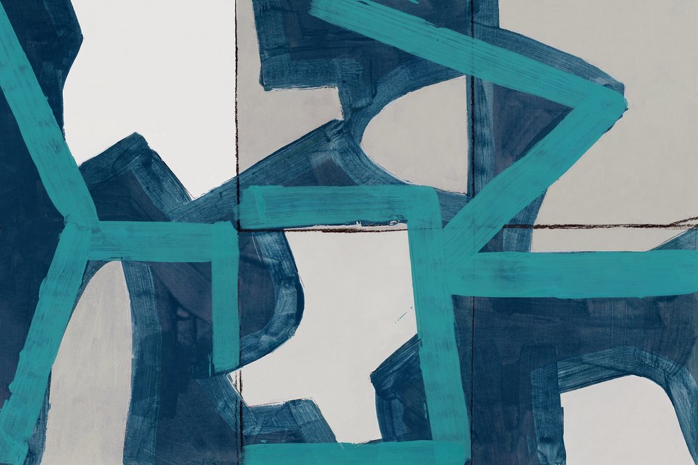 Abstracción geométrica en azul de cartissi