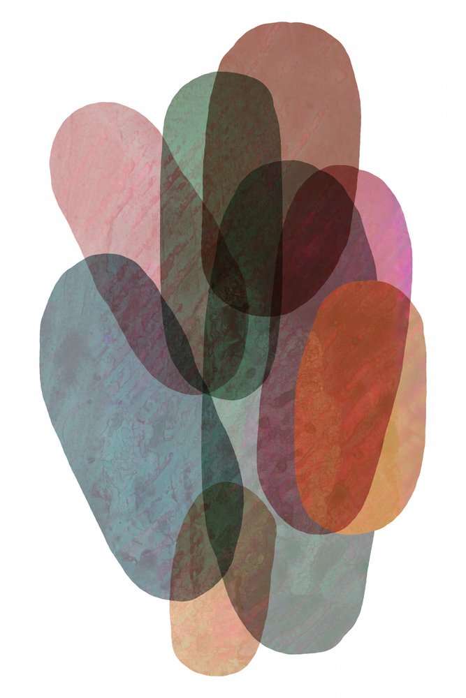 Formas abstractas orgánicas en capas de cartissi
