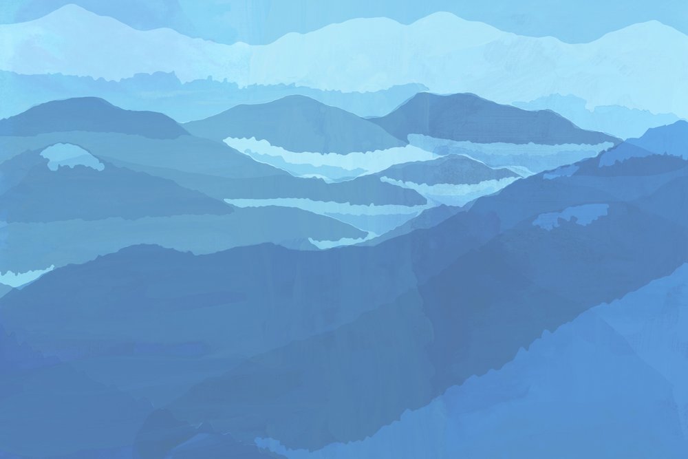 Las Montañas Azules entre la niebla de cartissi
