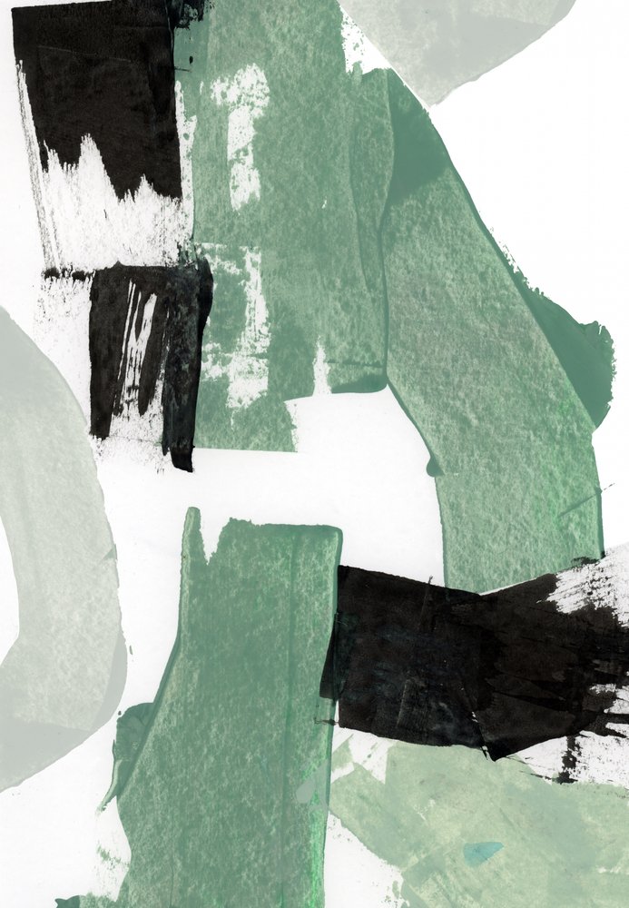Formas abstractas modernas en verde de cartissi