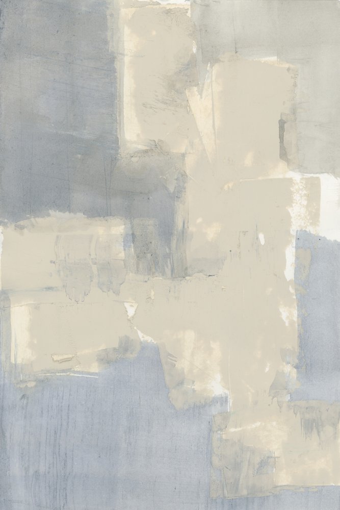 Azul apagado y beige: abstracto de cartissi