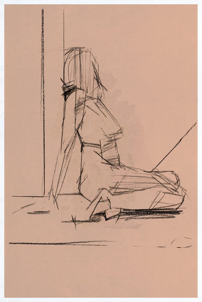 Boceto de una mujer pensativa de cartissi