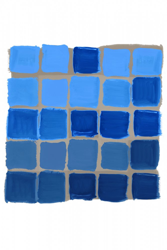 Cuadrícula de tonos azules de cartissi