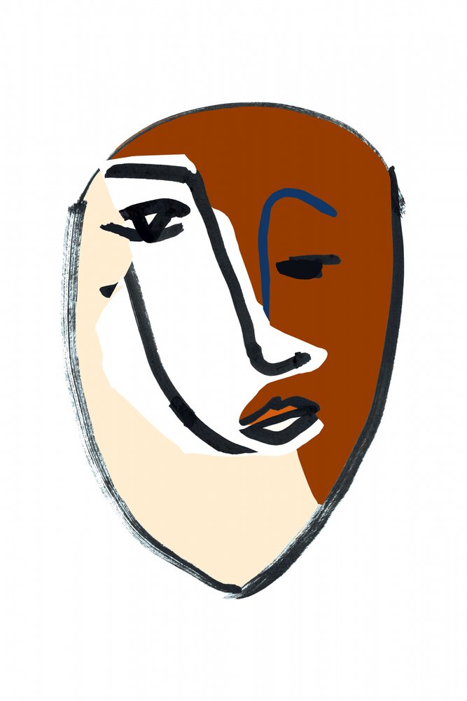 Retrato con cara partida de cartissi