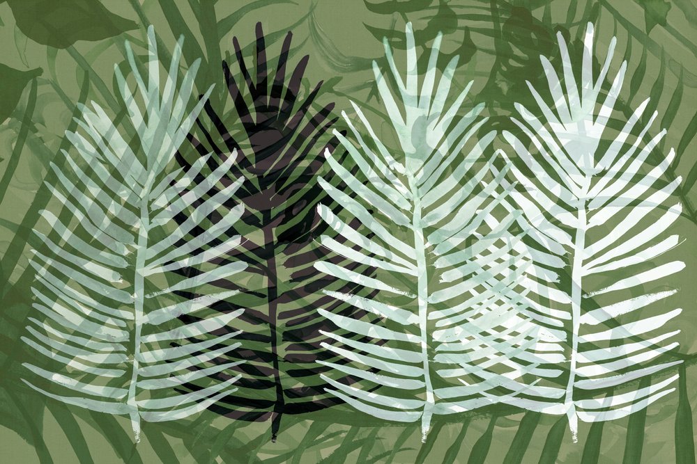 Follaje verde tropical de cartissi