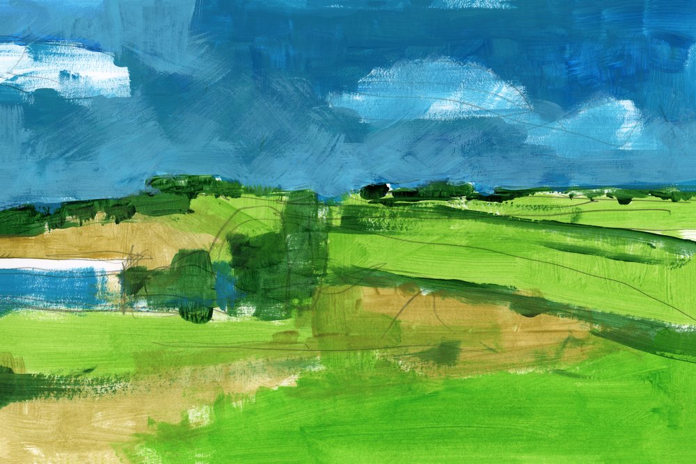 Paisaje abstracto lleno de colorido de cartissi