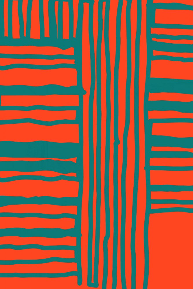 Diseño en naranja y verde azulado de cartissi