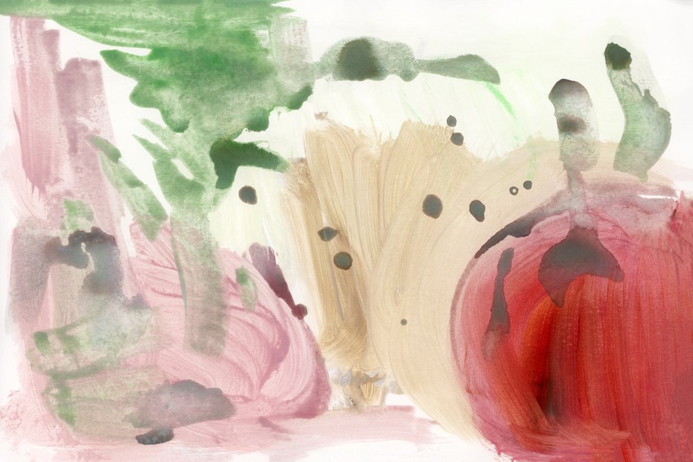 Naturaleza muerta con verduras de colores vivos de cartissi
