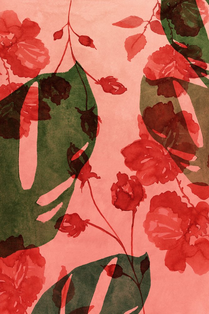 Acuarela: Flores tropicales de cartissi