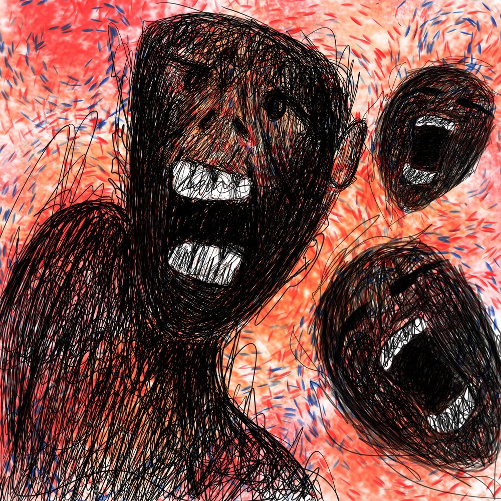 Rostros gritando (abstracto) de jarotdjunaedi