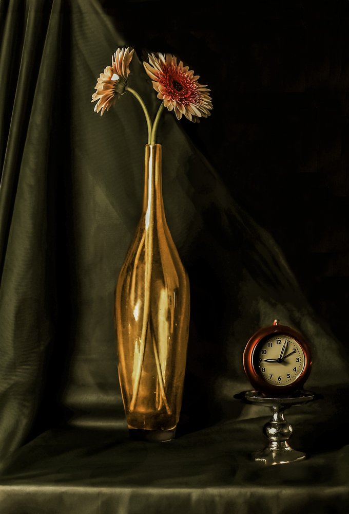 Naturaleza muerta con gerberas doradas de jlloydphoto