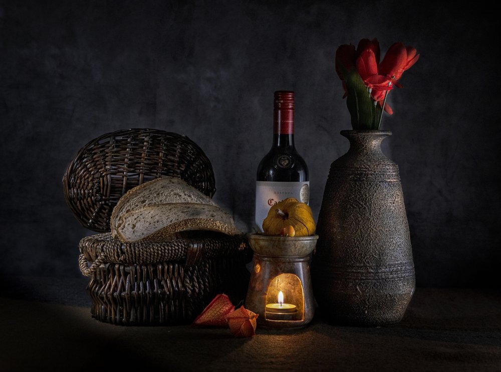 Vela aromática «Cozy Bread Wine» de larryliu