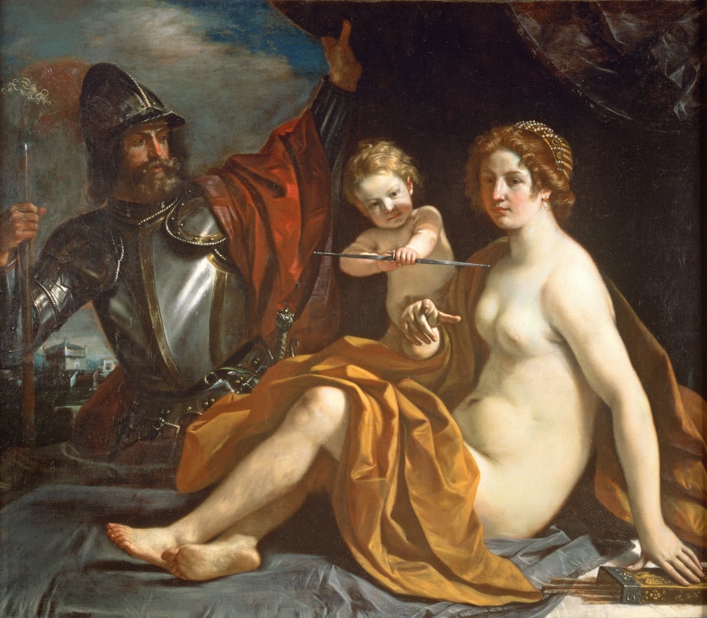 Venus, Marte y Cupido | Giovanni Francesco Barbieri