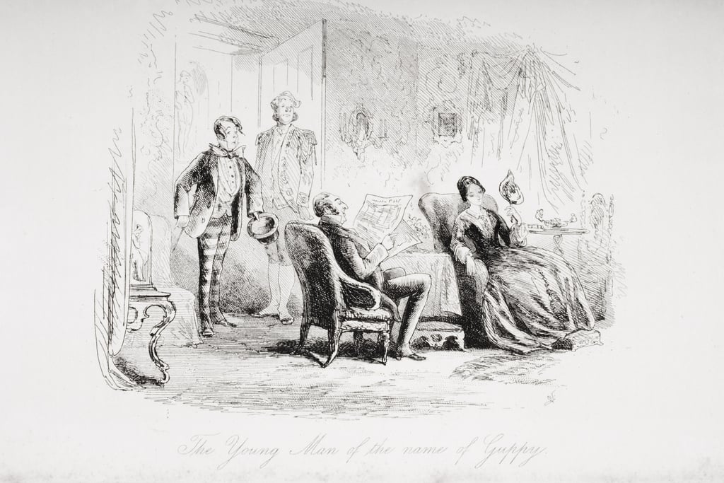 El joven del nombre de Guppy, ilustración de 'Bleak House' de Charles