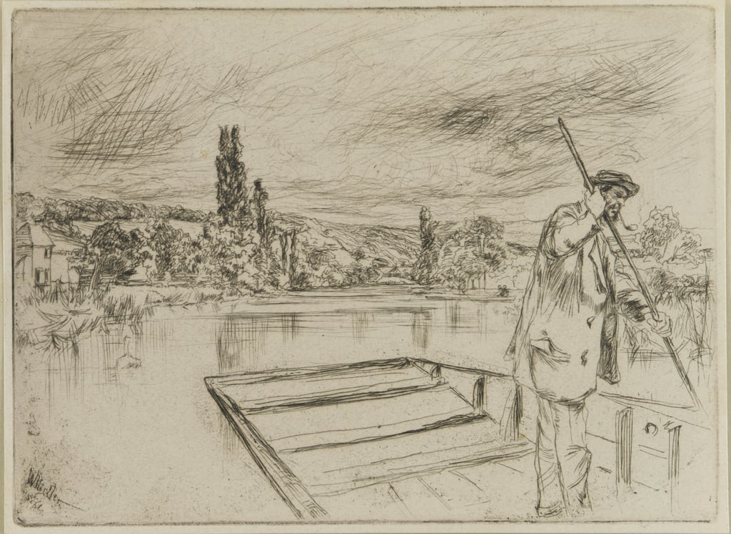 The Punt, 1861 (grabado sobre papel) de