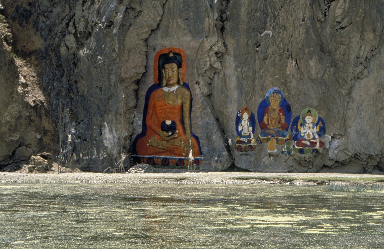 Pinturas rupestres budistas en el Tíbet de Unknown