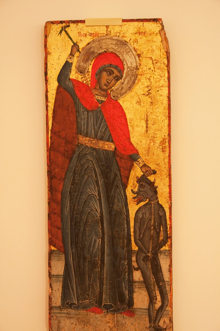 Icono bizantino en exhibición en la Galería de Iconos, Ohrid, Macedonia de Unknown