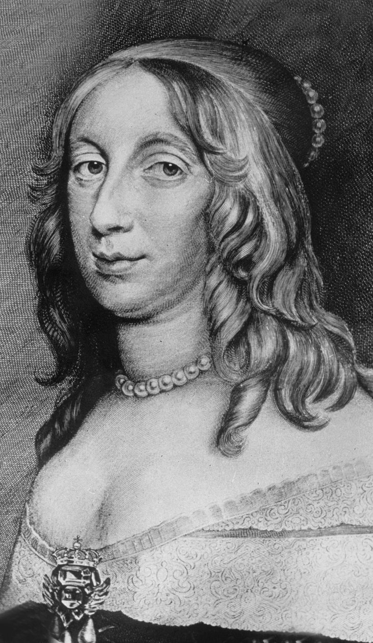 Cristina (1626-1689) hija de Gustavo II Adolfo, reina de Suecia en 1632-1654. grabado coloreado, siglo XIX de Unknown
