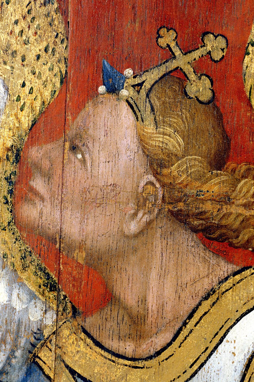 Picardía 085 - Laon - Museo - “El Donante y el Ángel de la Anunciación” (detalle) - Maestro de las Horas de Rohan - pintura al óleo sobre roble del siglo XV de Unknown