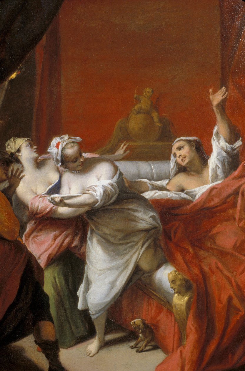 Picardía 121 - Château-Thierry (departamento 02) - Museo Jean de La Fontaine - Pintura de Nicolas Vleughels (1668-1737) - ilustrando el cuento “El gascón castiga” de La Fontaine de Unknown
