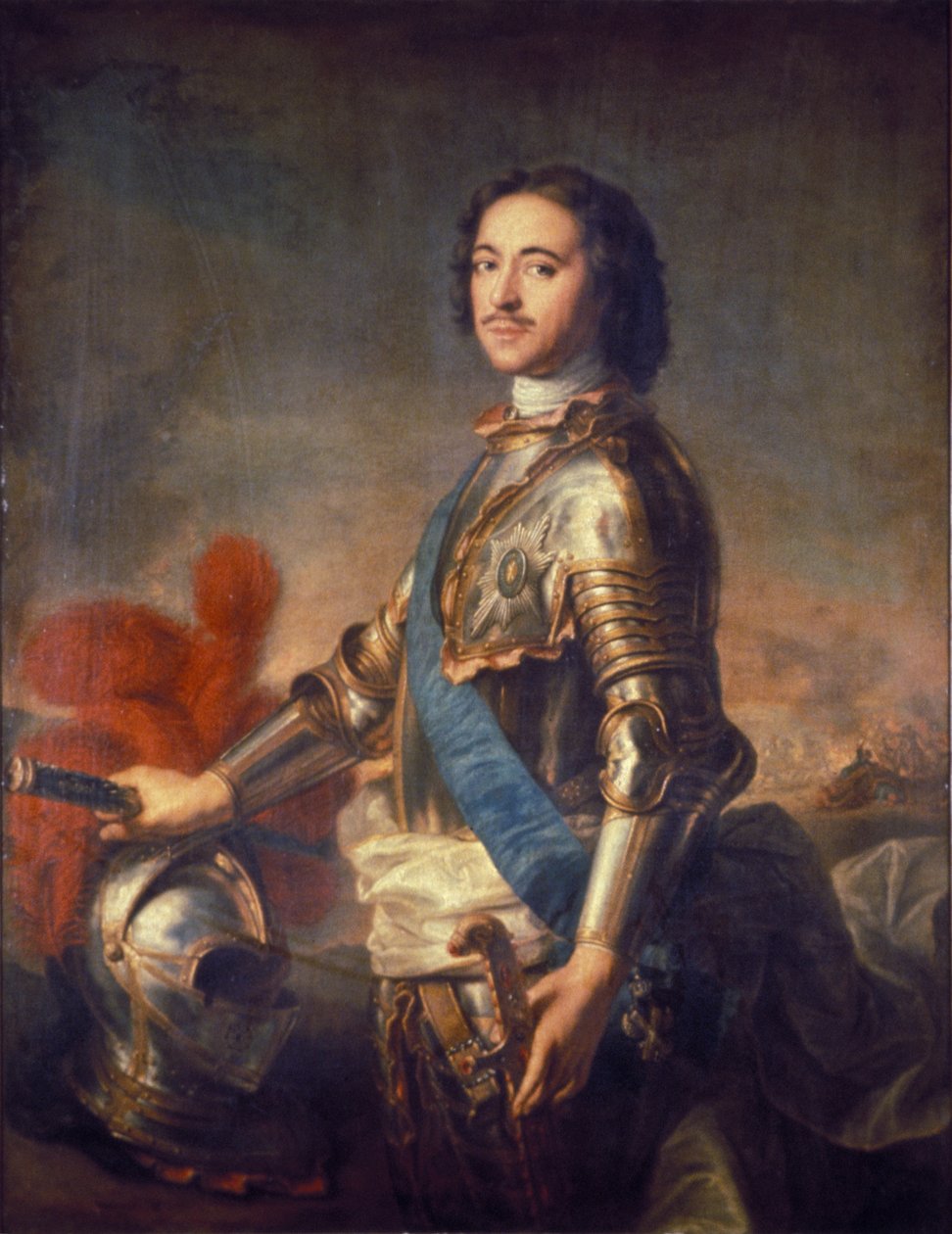 Retrato del Zar Pedro el Grande de Rusia (Pedro I: 1672 - 1725) por J. M. Natier de Unknown
