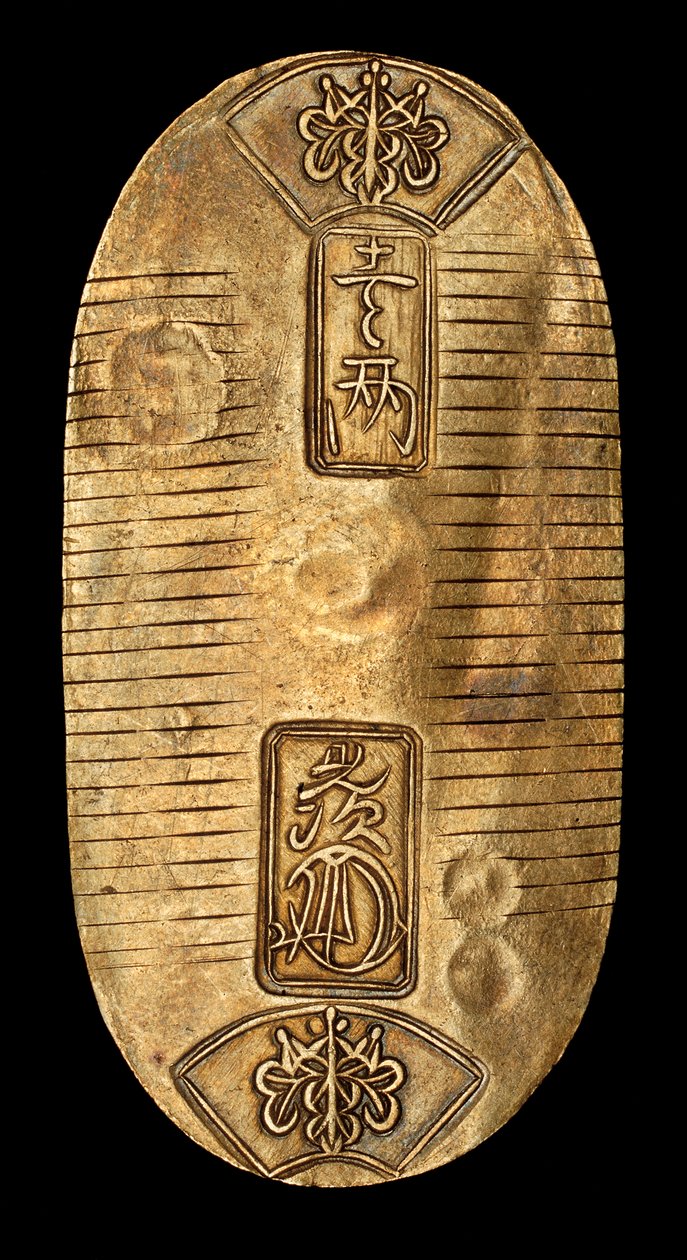 Raro Koban de Oro de Japón, Un Ryo acuñado en Yedo (Tokio) Shogunato Tokugawa 1837-1843 de Unknown