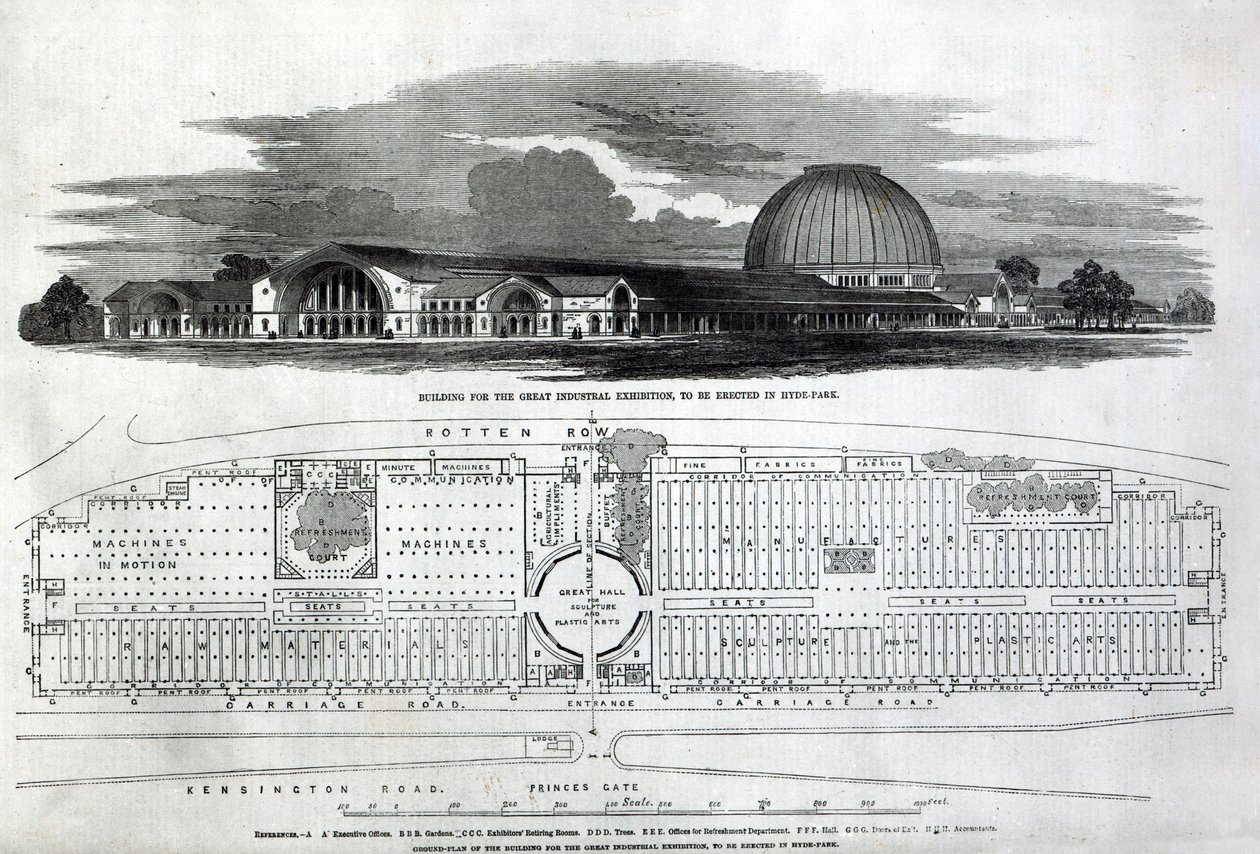Edificio para la Gran Exposición Industrial, 1850 de English School