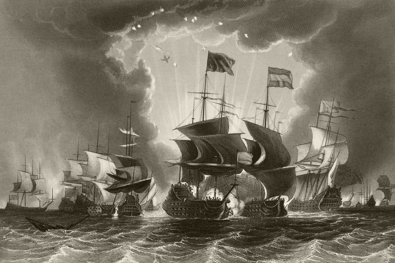 Derrota de la flota holandesa por el almirante Robert Blake en la Batalla de Gabbard, 12 y 13 de junio de 1653, de 