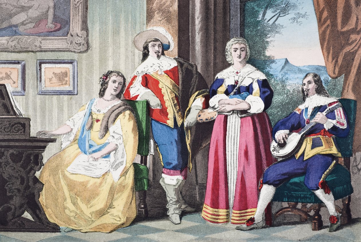 Traje de caballero inglés durante el reinado de Carlos II, c.1670, de 