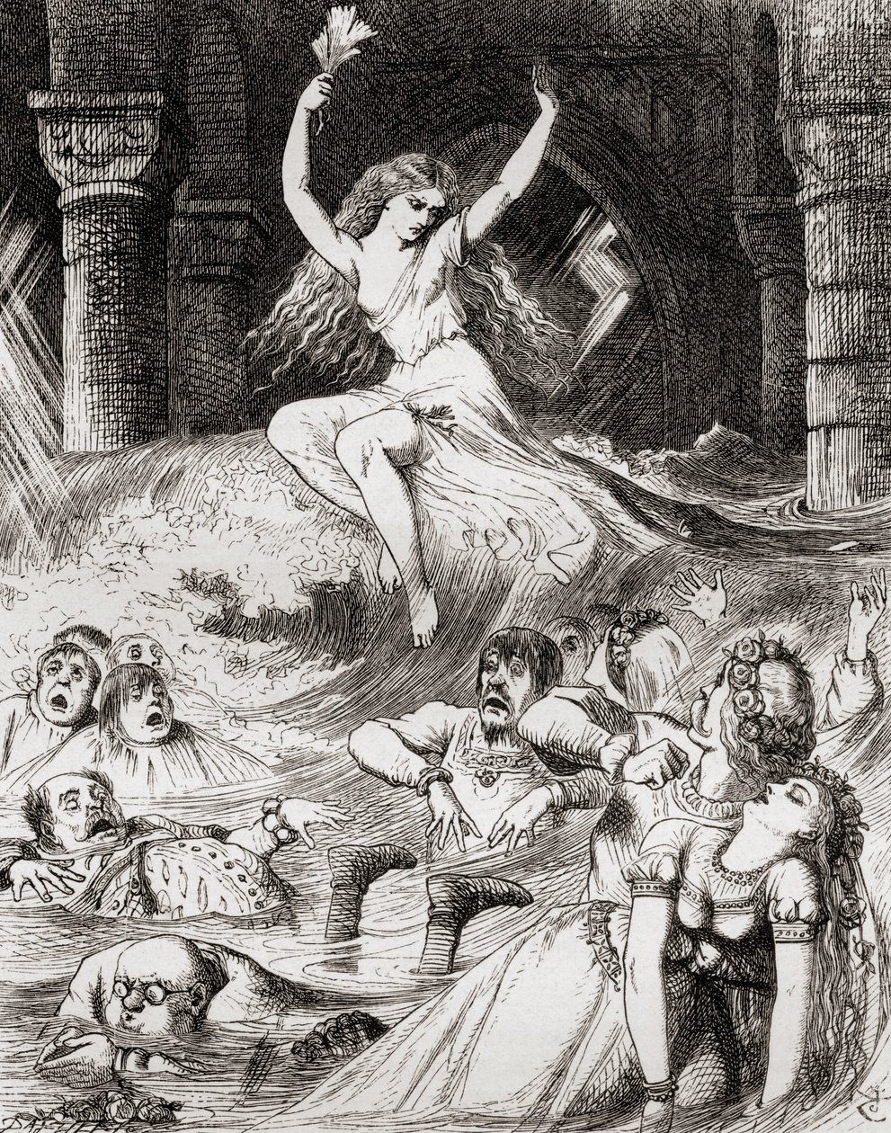 Ilustración después de J. Tenniel para el poema 