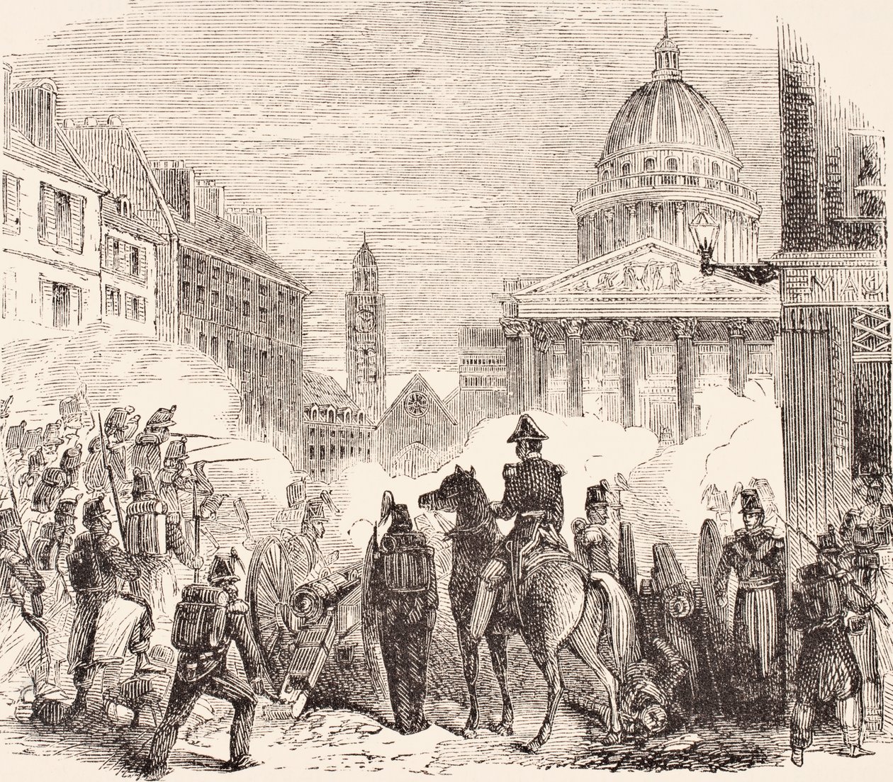 Incidente cerca del Panteón, París, durante la revuelta de los trabajadores franceses del 23-25 de junio de 1848, de 