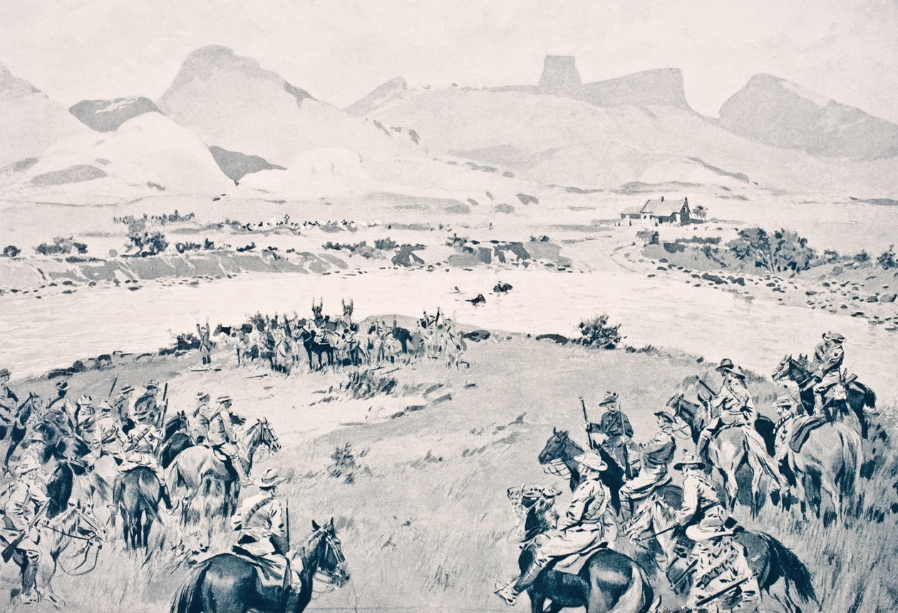 Sudáfrica. Tropas de Beyer se rinden en el río Vaal después de la rebelión de Maritz, 8 de diciembre de 1914, de 