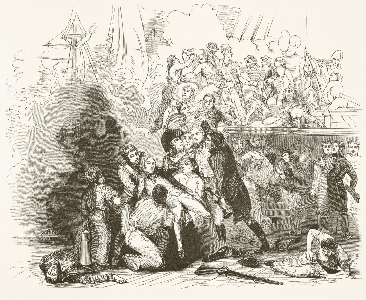 La muerte de Lord Nelson en la batalla de Trafalgar, de 