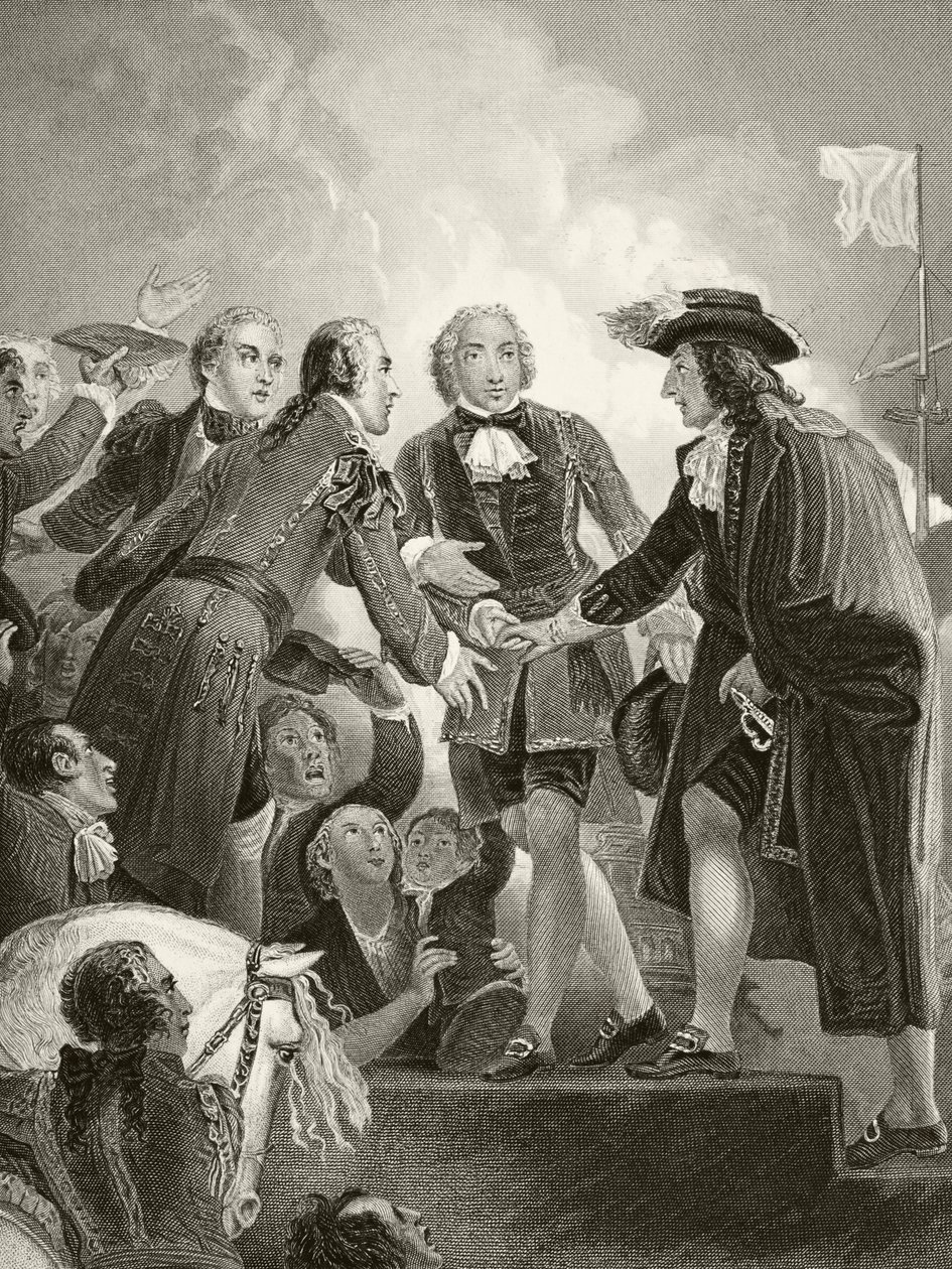 Guillermo III de Orange desembarcando en Brixham con su ejército holandés el 5 de noviembre de 1688, de 