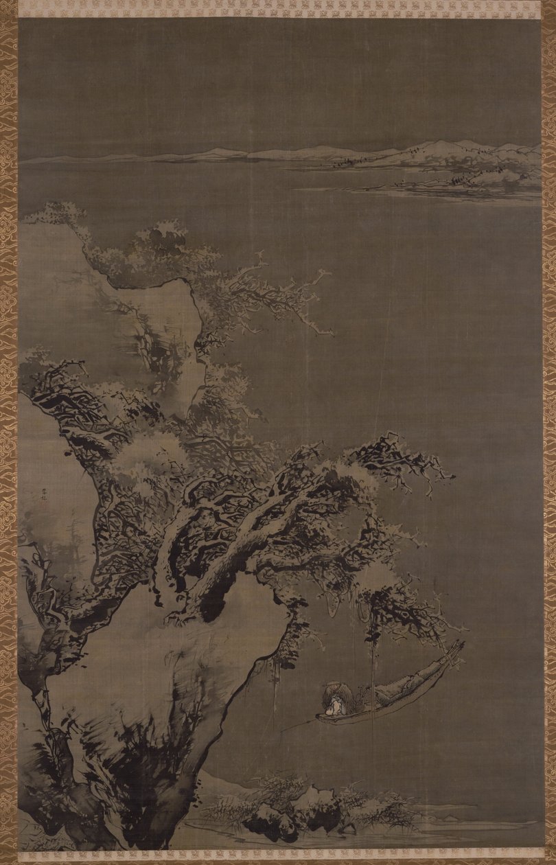Pintura de Duan Zhu pescando solo en aguas frías de 东京国立博物馆