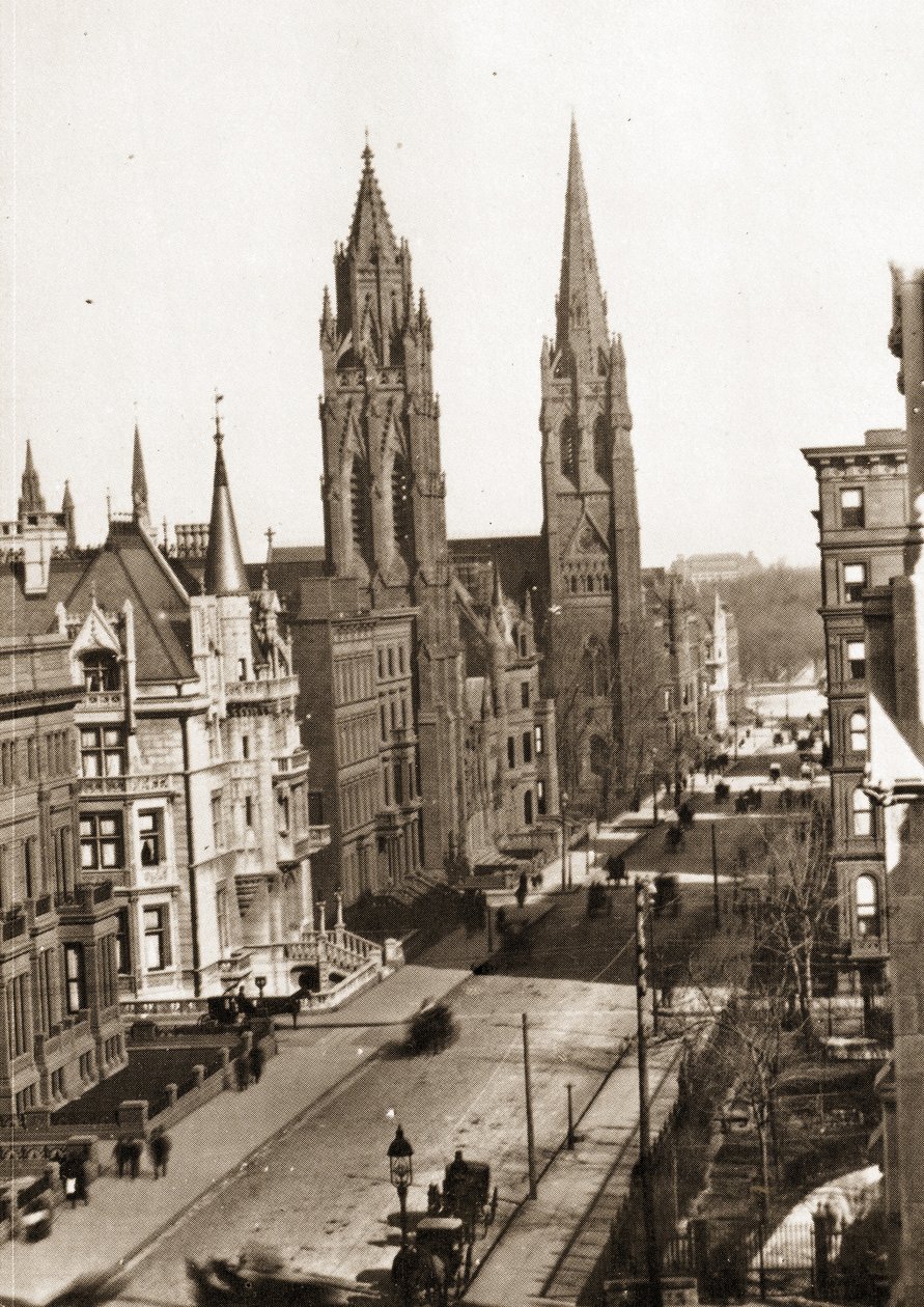 Mansiones e Iglesias en la 5ta Avenida, debajo del Central Park, Ciudad de Nueva York, c.1884 de American Photographer