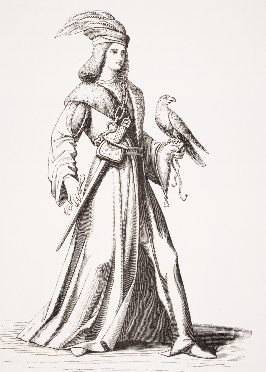 Un noble del siglo XV de Provenza, de una ilustración en 