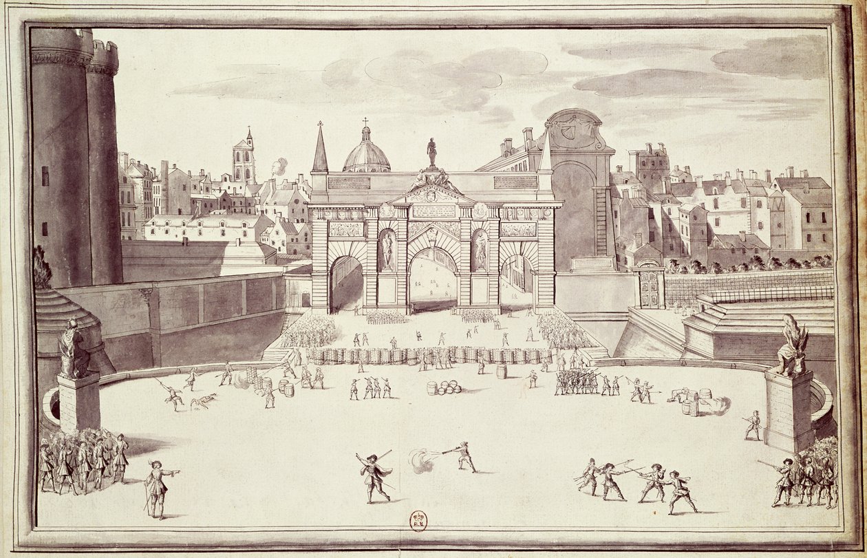Barricadas en la Puerta de Sainte-Antoine, 26 de agosto de 1648 de French School