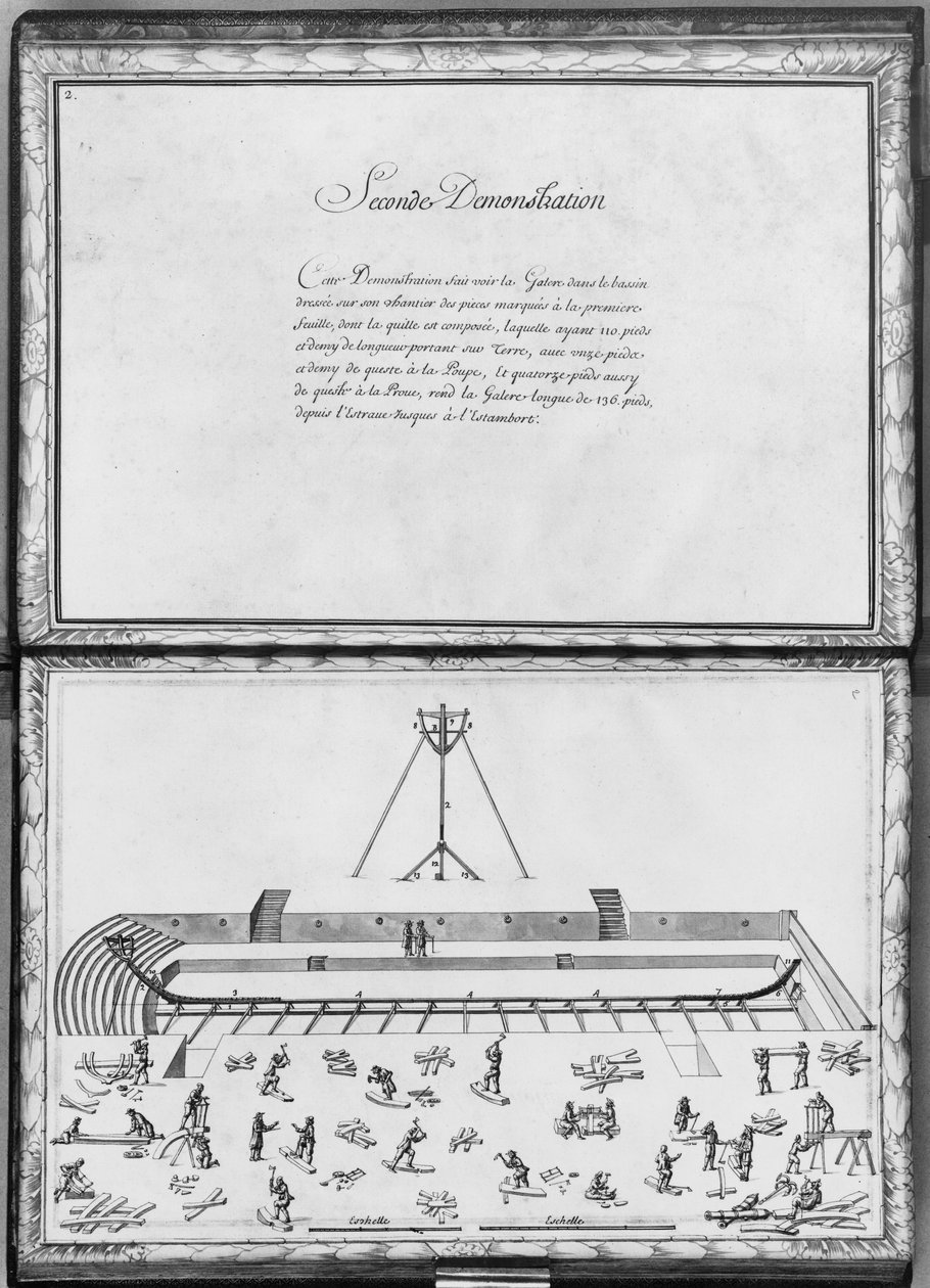 Construcción de una galera, segunda demostración, placa 2, ilustración de 