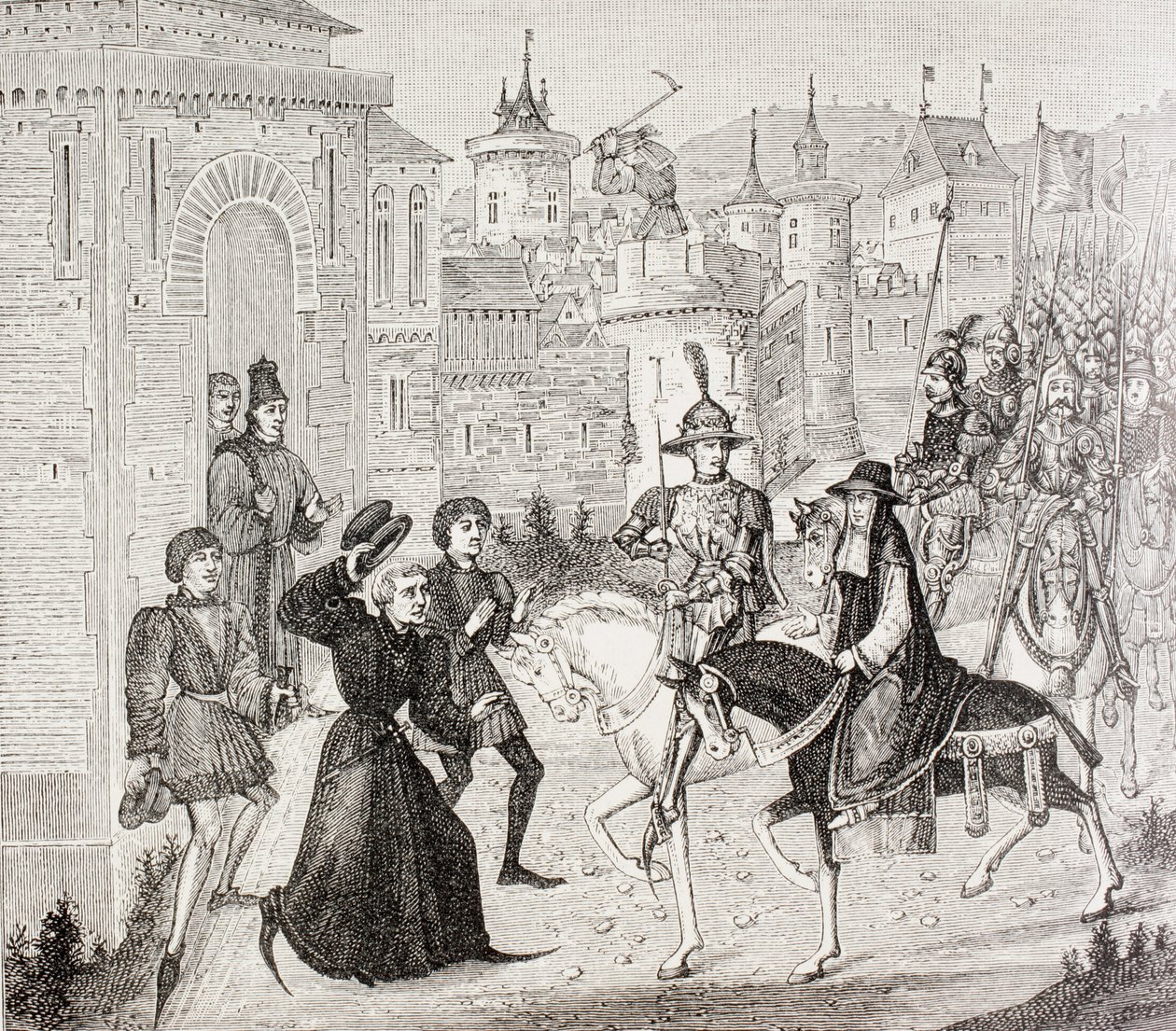 Entrada de Luis VIII y el legado papal, Cardenal San Angelo en Aviñón en 1226, de 