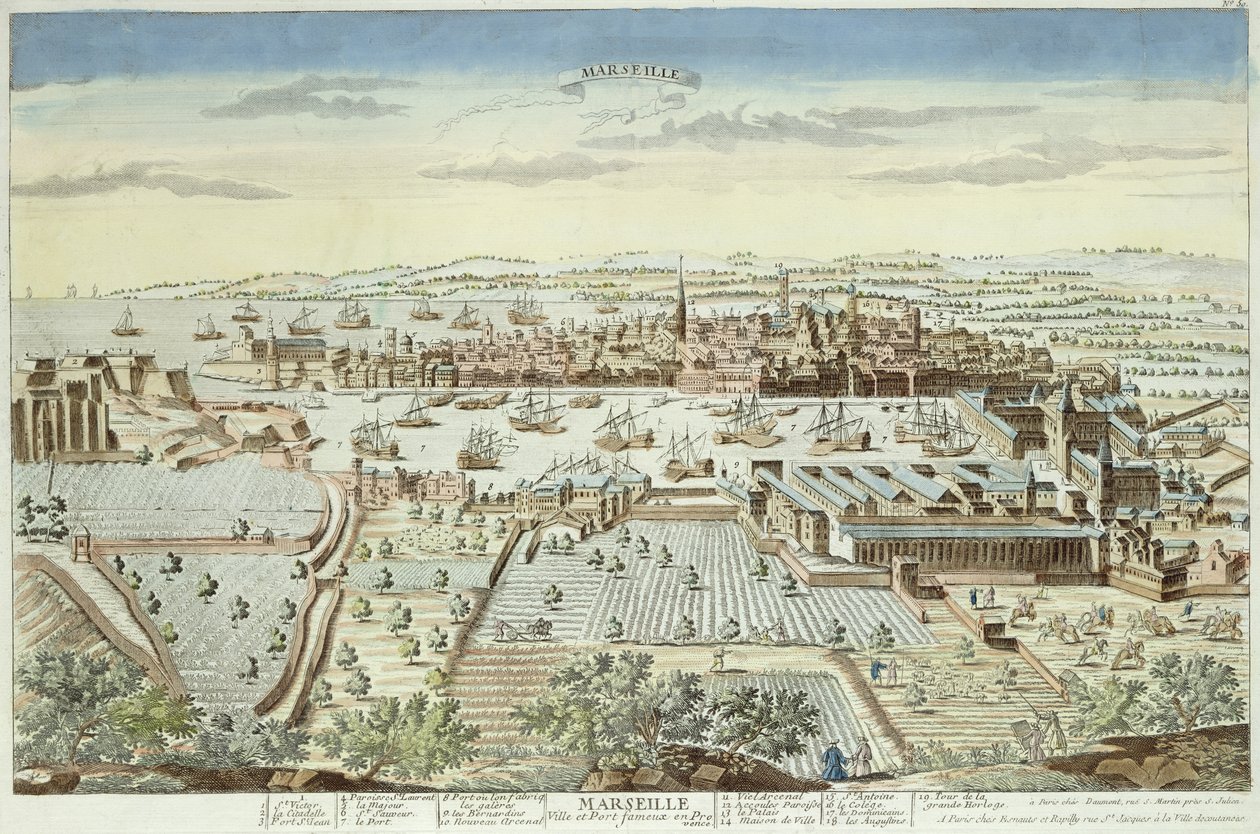 Plano ecuestre de Marsella, 1680 de French School