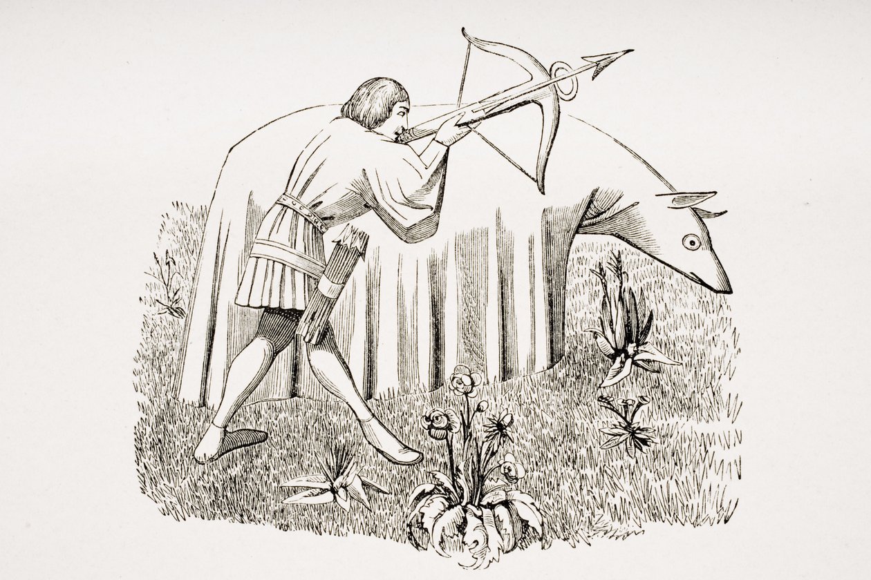 Cómo llevar una tela para acercarse a las bestias, según una miniatura del manuscrito del siglo XV de Phoebus, de 
