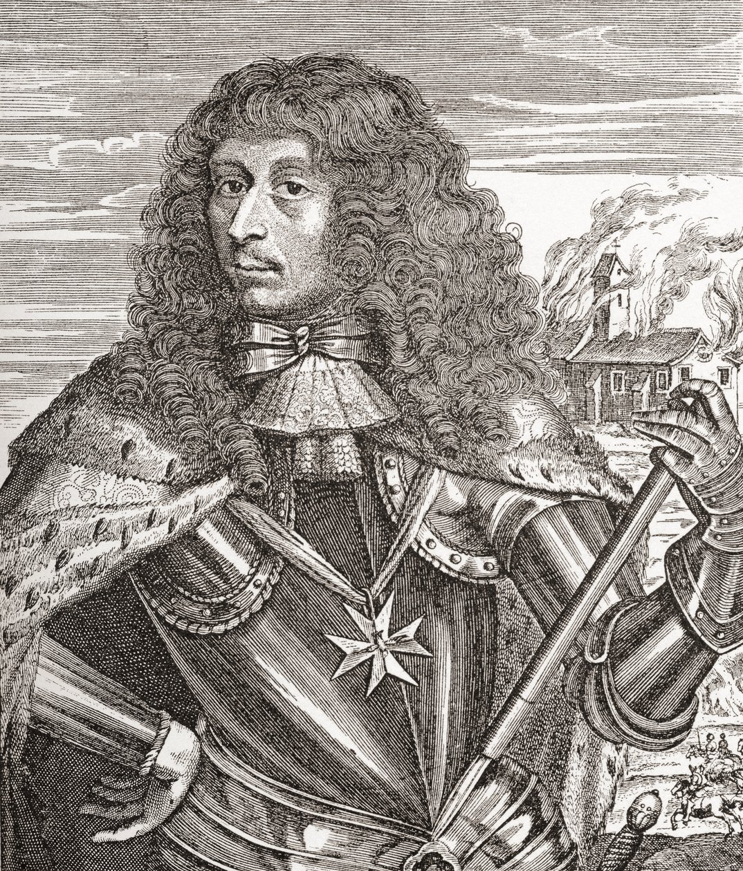 Luis de Borbón, Príncipe de Condé también conocido como el Gran Condé, 1621-1686. General francés. De Les Heures Libres publicado en 1908. de French School