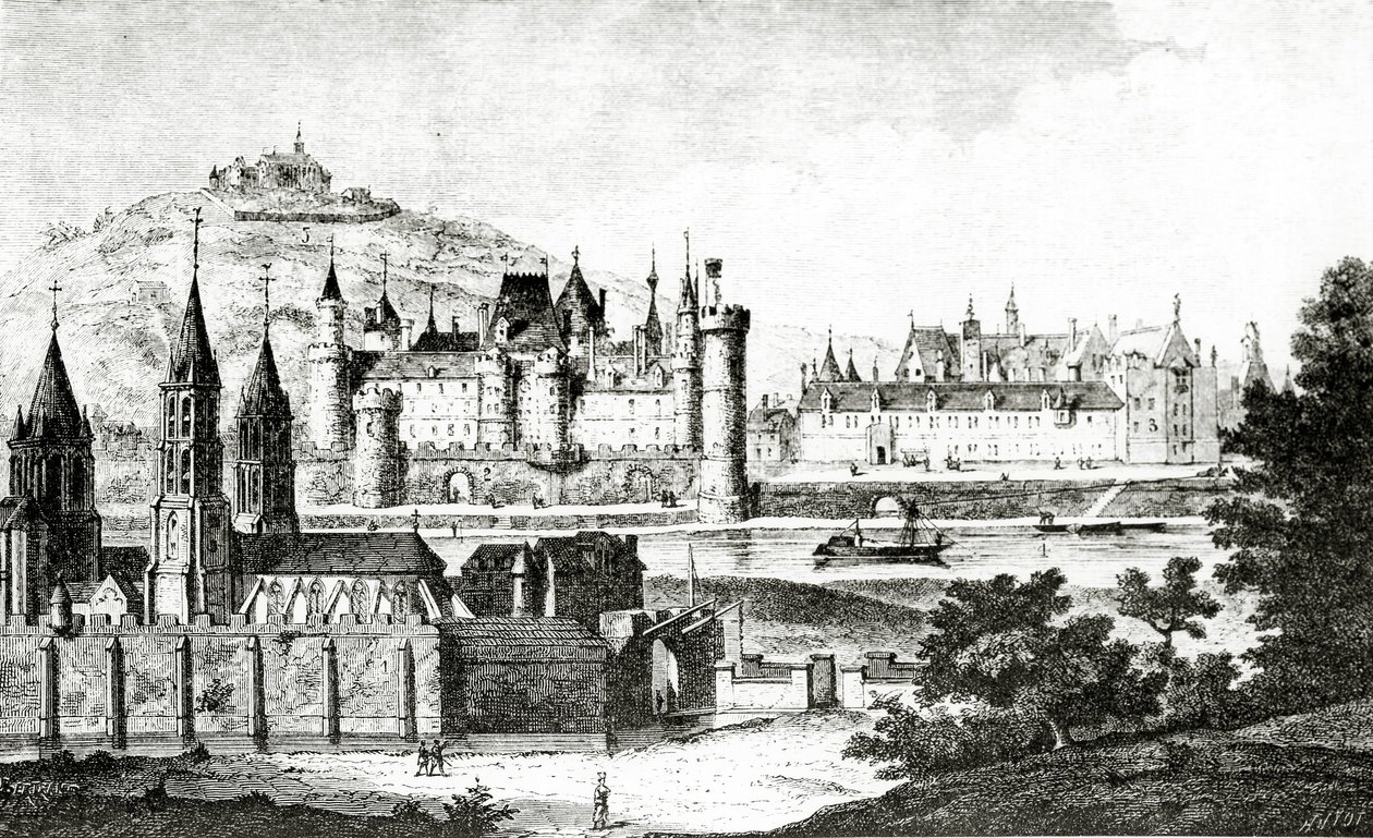 Vista de Saint-Germain-des-Prés y del Pré-aux-Clercs durante el reinado de Carlos V, de 