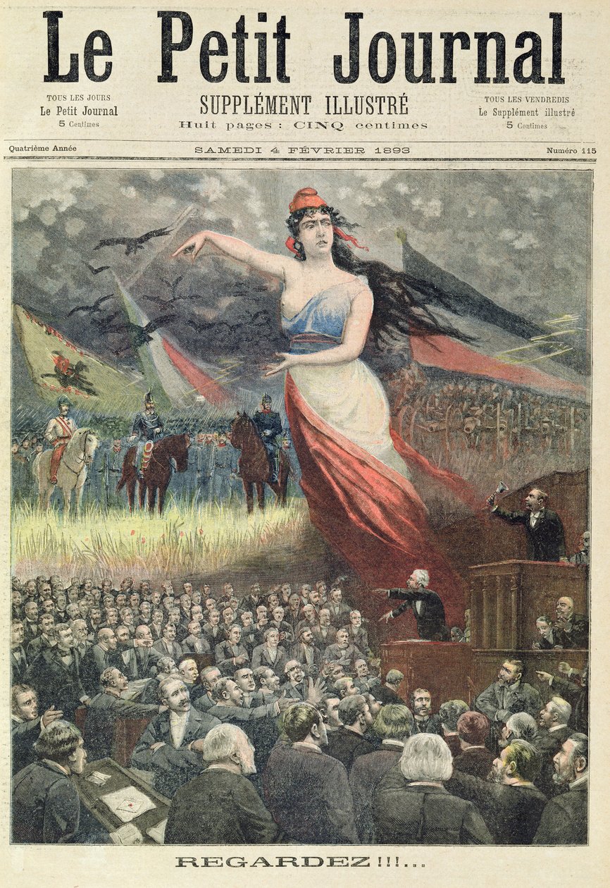 Mientras el parlamento está en caos, los enemigos de Francia se preparan, de la portada del suplemento ilustrado de 