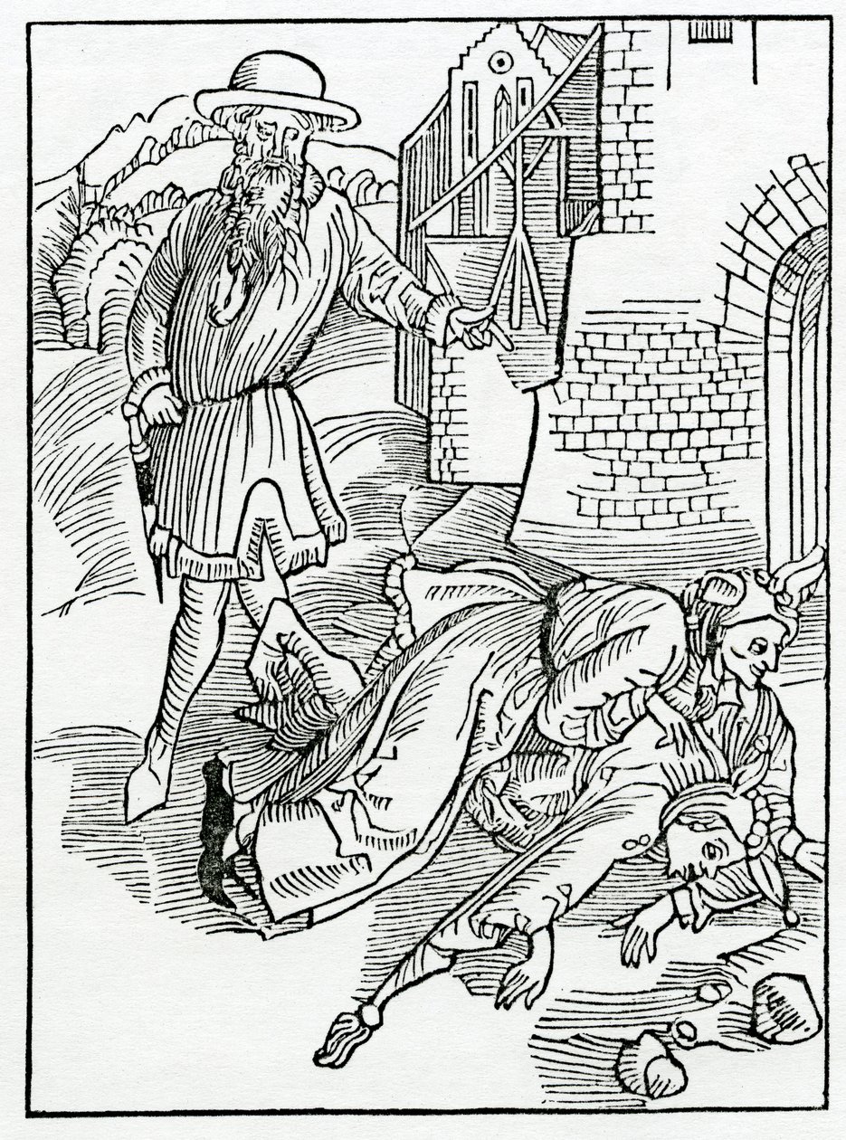 De los tontos que no pueden evitar la desgracia y los ejemplos del daño ajeno, ilustración de la traducción al inglés de Alexander Barclay de 