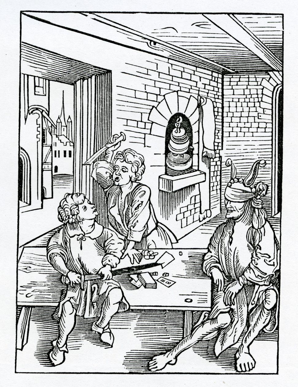 De la erudición de los padres negligentes hacia sus hijos, ilustración de la traducción al inglés de Alexander Barclay de 