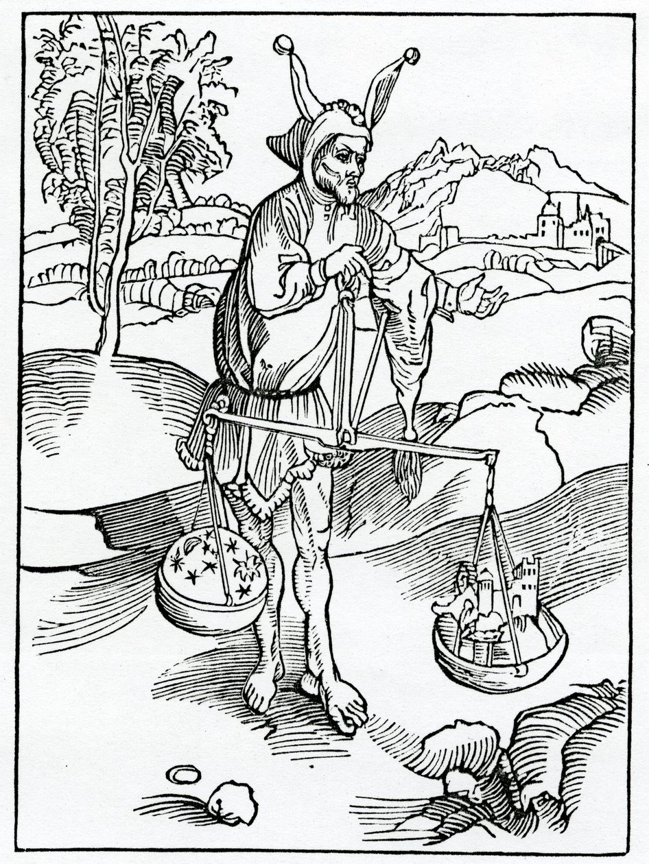 De aquellos que desprecian la alegría eterna y ponen las cosas transitorias antes que las eternas y duraderas, ilustración de la traducción al inglés de Alexander Barclay de 